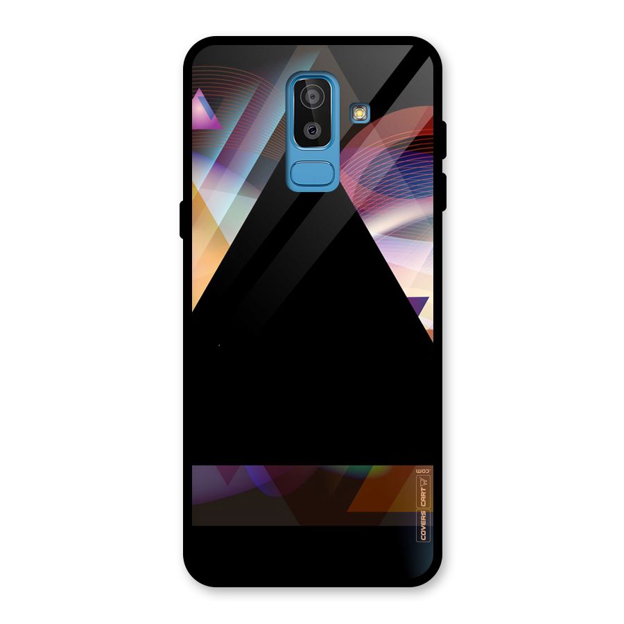 Triangle Black Abstract Glass Back Case for Galaxy J8