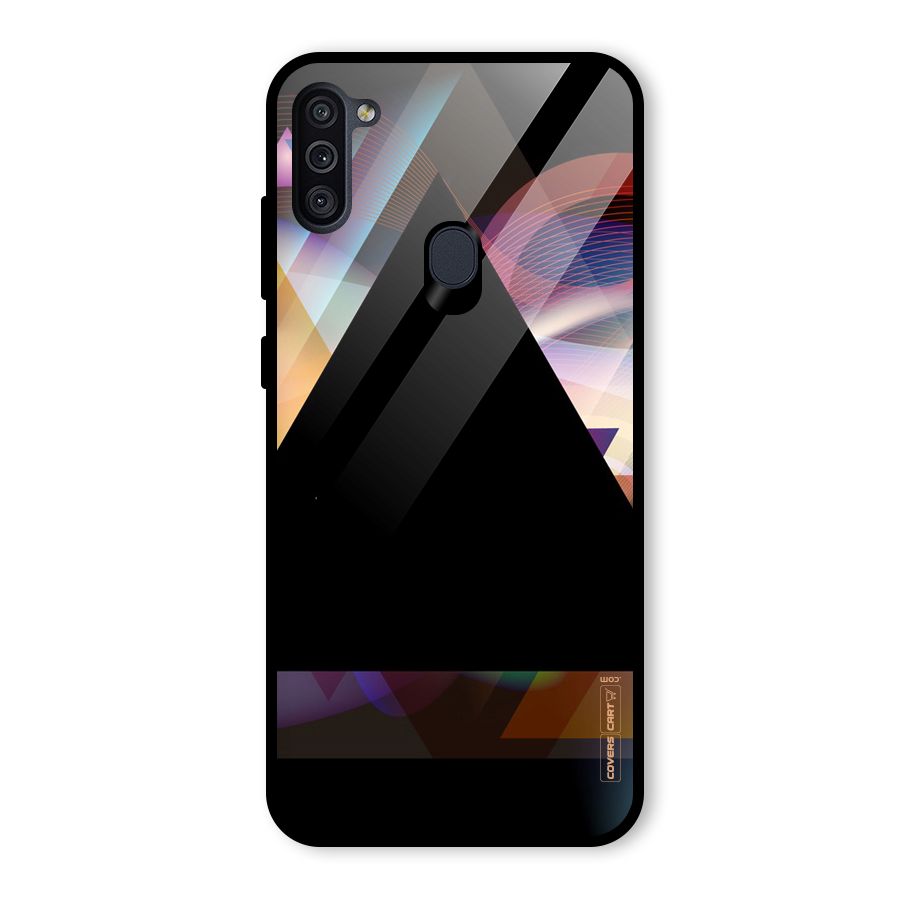 Triangle Black Abstract Glass Back Case for Galaxy M11