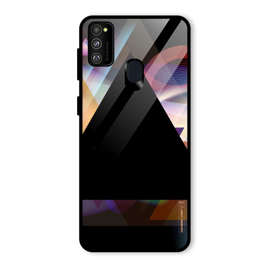 Triangle Black Abstract Glass Back Case for Galaxy M30s