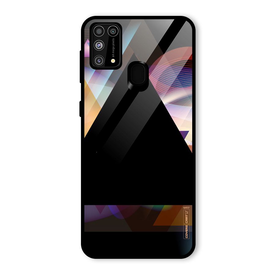 Triangle Black Abstract Glass Back Case for Galaxy M31
