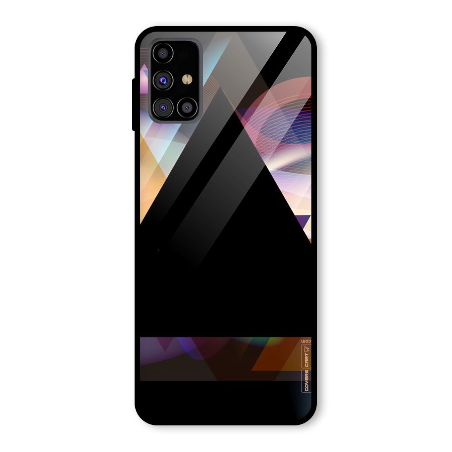 Triangle Black Abstract Glass Back Case for Galaxy M31s
