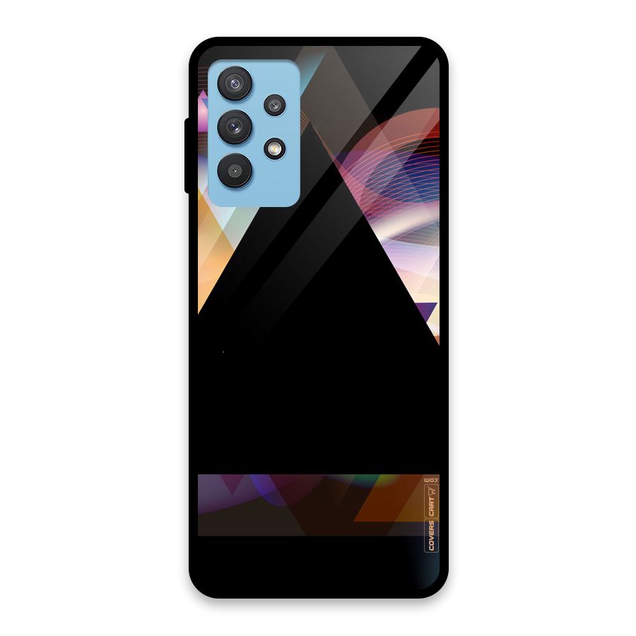 Triangle Black Abstract Glass Back Case for Galaxy M32 5G