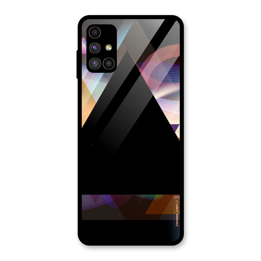 Triangle Black Abstract Glass Back Case for Galaxy M51