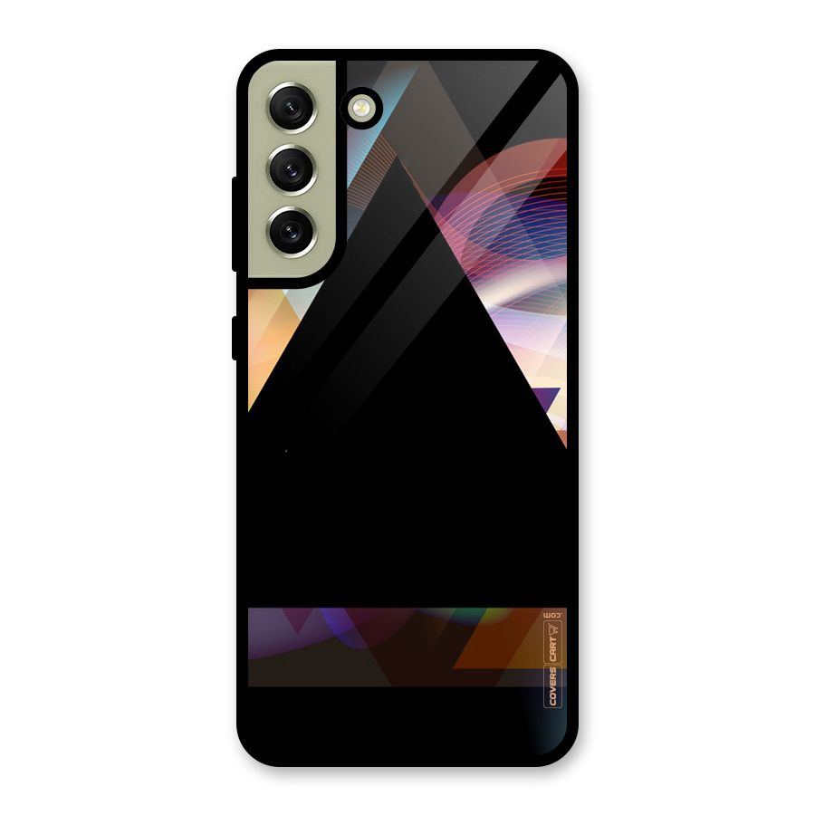 Triangle Black Abstract Glass Back Case for Galaxy S21 FE 5G