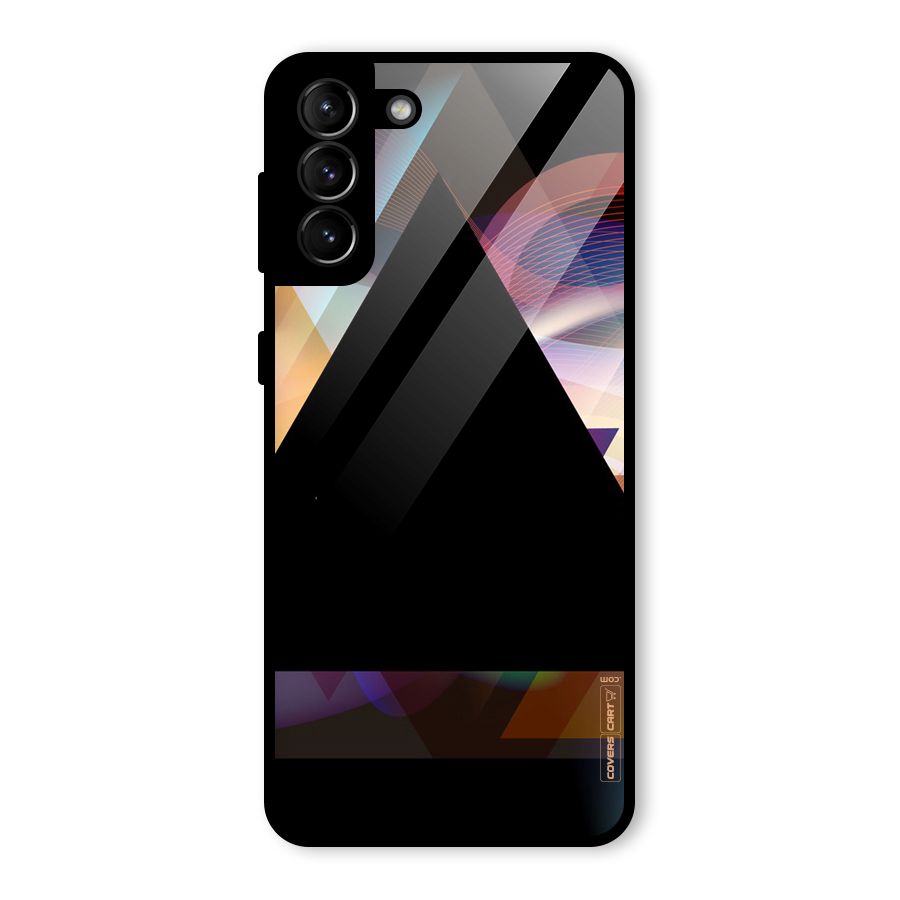 Triangle Black Abstract Glass Back Case for Galaxy S21 Plus