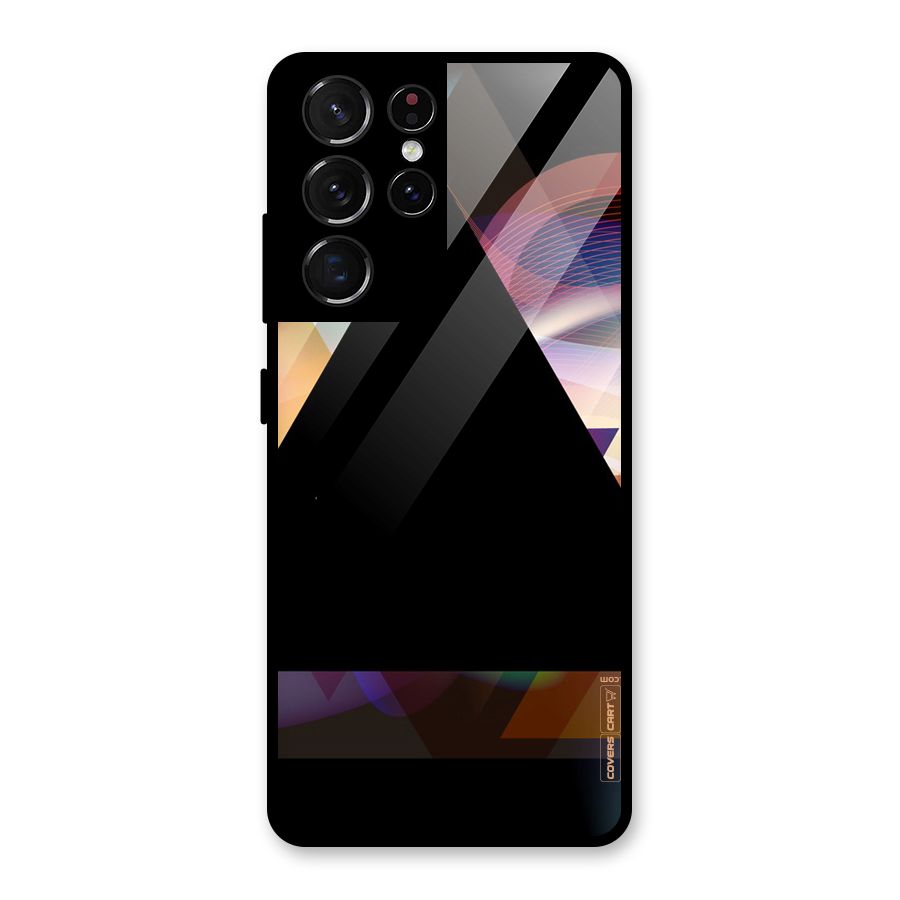 Triangle Black Abstract Glass Back Case for Galaxy S21 Ultra 5G