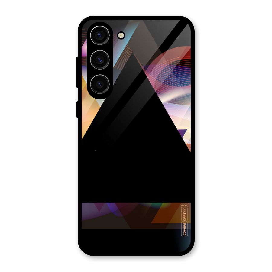 Triangle Black Abstract Glass Back Case for Galaxy S23 Plus