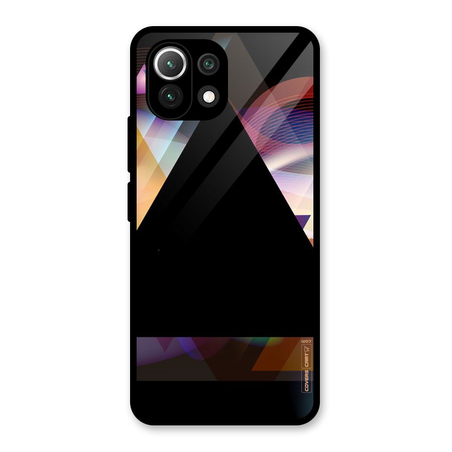Triangle Black Abstract Glass Back Case for Mi 11 Lite