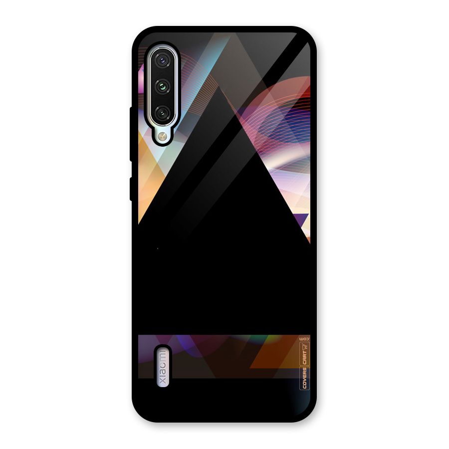 Triangle Black Abstract Glass Back Case for Mi A3