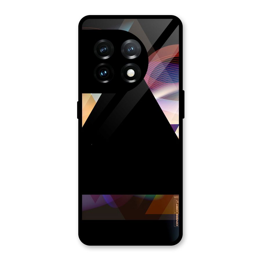 Triangle Black Abstract Glass Back Case for OnePlus 11