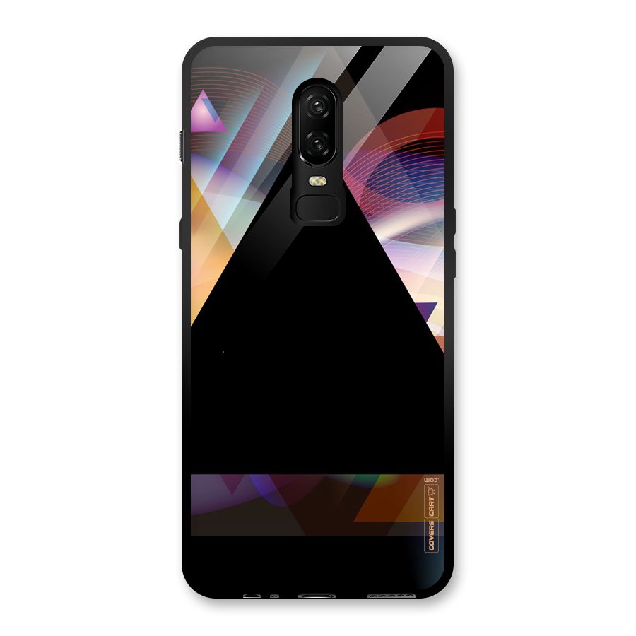 Triangle Black Abstract Glass Back Case for OnePlus 6