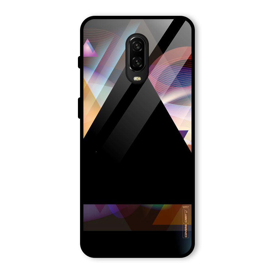 Triangle Black Abstract Glass Back Case for OnePlus 6T
