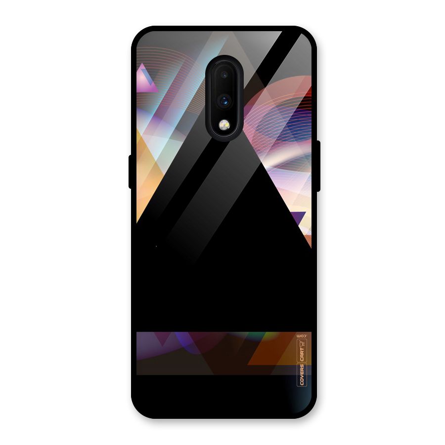 Triangle Black Abstract Glass Back Case for OnePlus 7