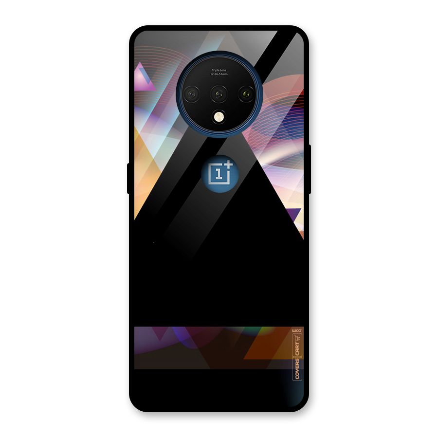 Triangle Black Abstract Glass Back Case for OnePlus 7T