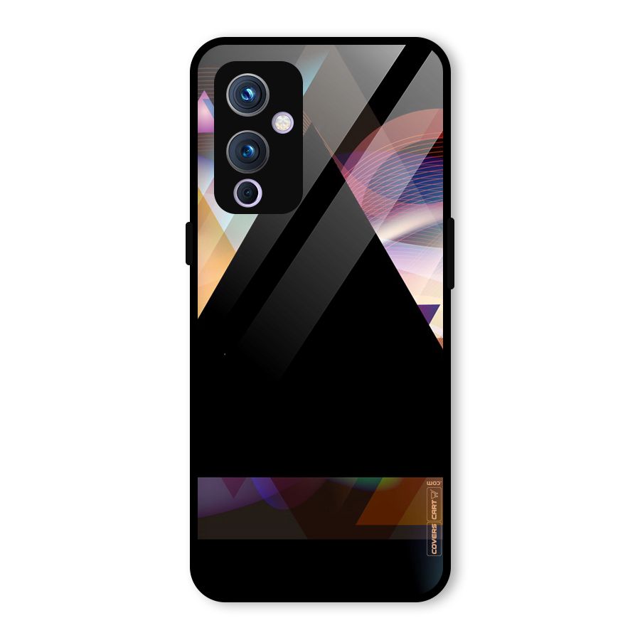 Triangle Black Abstract Glass Back Case for OnePlus 9