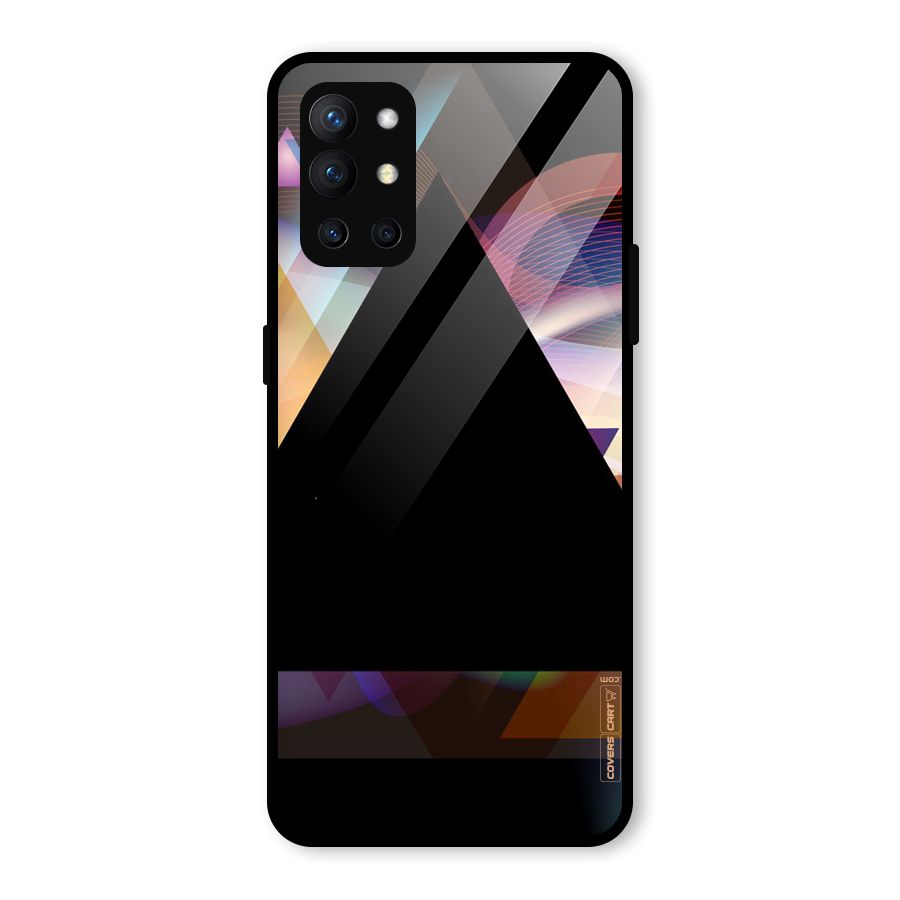 Triangle Black Abstract Glass Back Case for OnePlus 9R