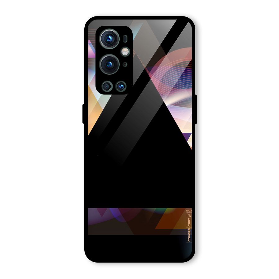 Triangle Black Abstract Glass Back Case for OnePlus 9 Pro