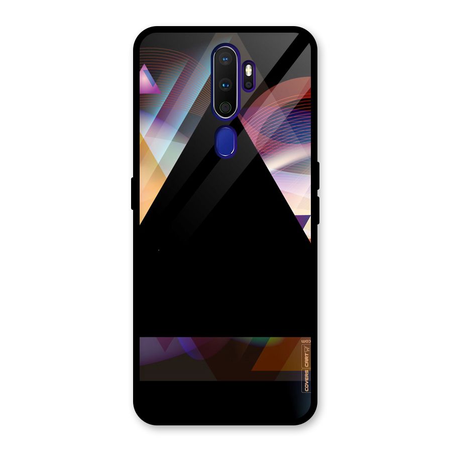 Triangle Black Abstract Glass Back Case for Oppo A9 (2020)