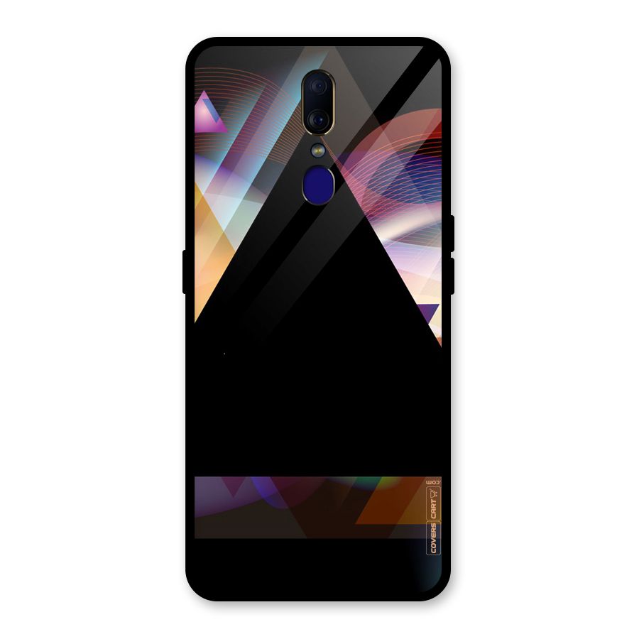Triangle Black Abstract Glass Back Case for Oppo F11