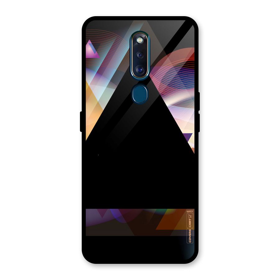 Triangle Black Abstract Glass Back Case for Oppo F11 Pro