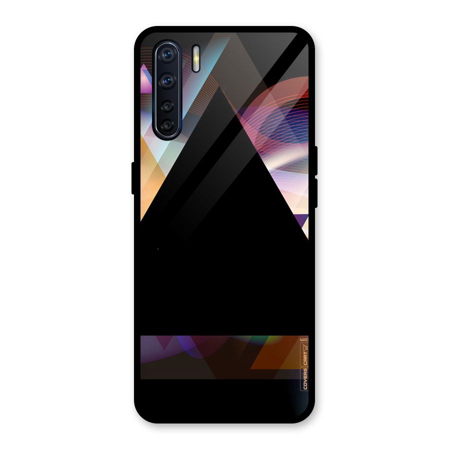 Triangle Black Abstract Glass Back Case for Oppo F15