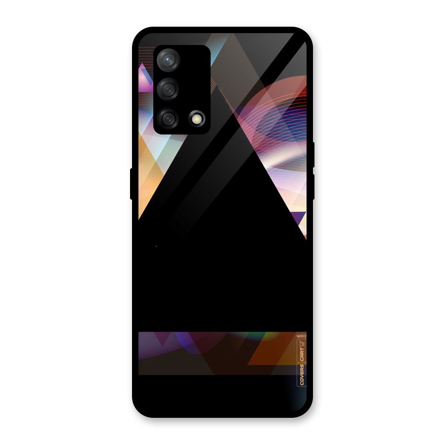 Triangle Black Abstract Glass Back Case for Oppo F19