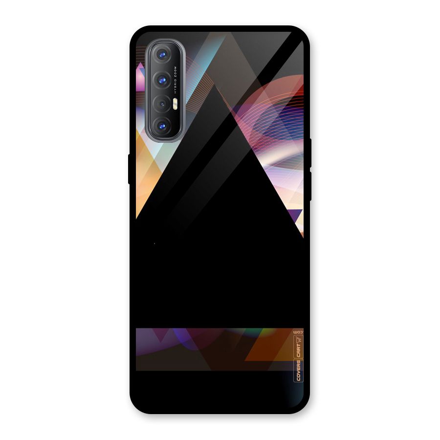 Triangle Black Abstract Glass Back Case for Oppo Reno3 Pro
