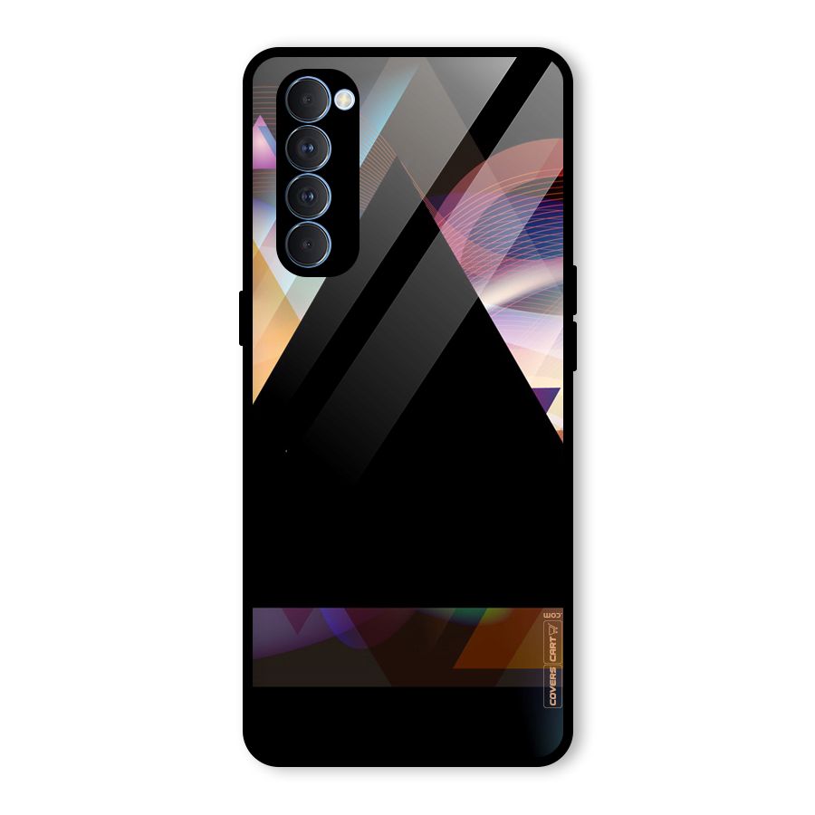 Triangle Black Abstract Glass Back Case for Oppo Reno4 Pro