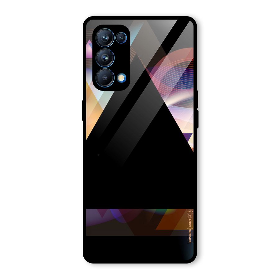 Triangle Black Abstract Glass Back Case for Oppo Reno5 Pro 5G