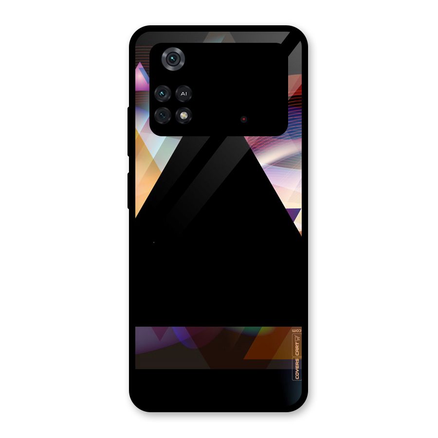 Triangle Black Abstract Glass Back Case for Poco M4 Pro 4G