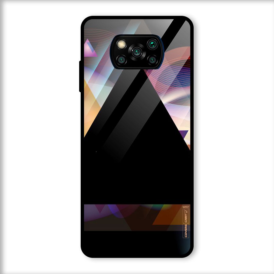 Triangle Black Abstract Glass Back Case for Poco X3