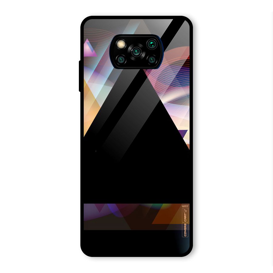 Triangle Black Abstract Glass Back Case for Poco X3 Pro