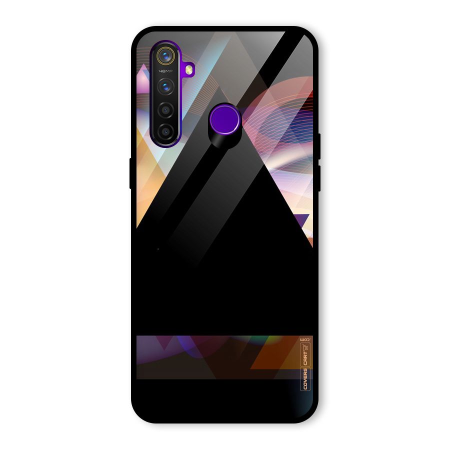 Triangle Black Abstract Glass Back Case for Realme 5 Pro