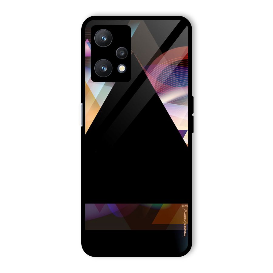 Triangle Black Abstract Glass Back Case for Realme 9 Pro 5G