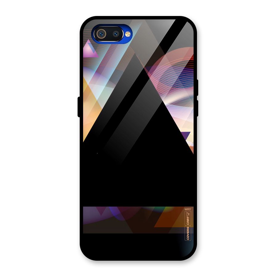 Triangle Black Abstract Glass Back Case for Realme C2