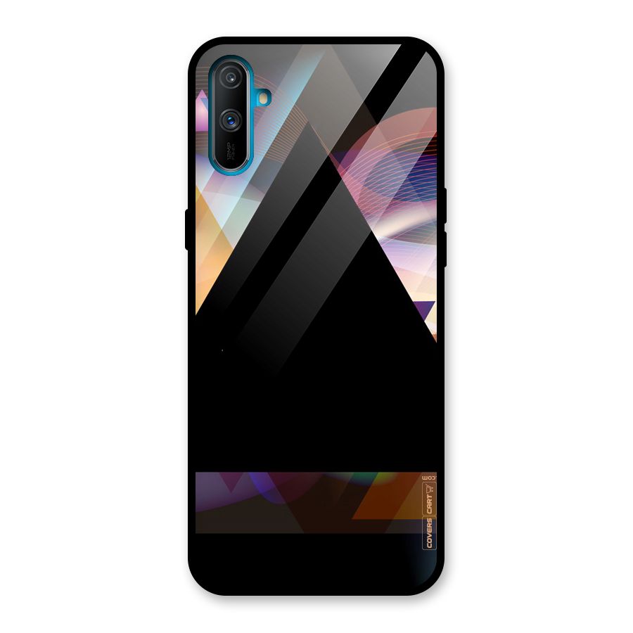 Triangle Black Abstract Glass Back Case for Realme C3