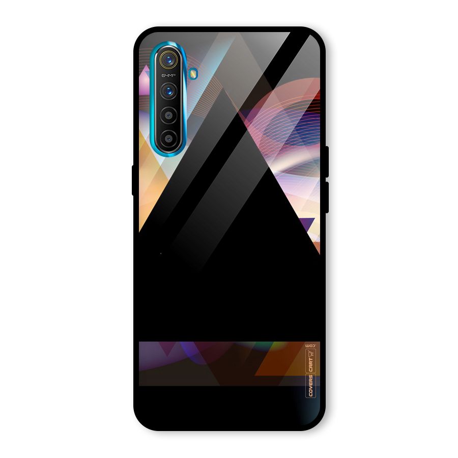 Triangle Black Abstract Glass Back Case for Realme X2