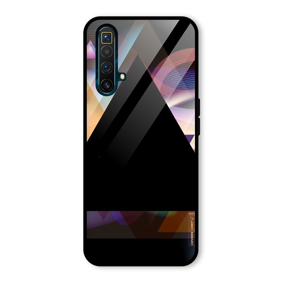 Triangle Black Abstract Glass Back Case for Realme X3 SuperZoom