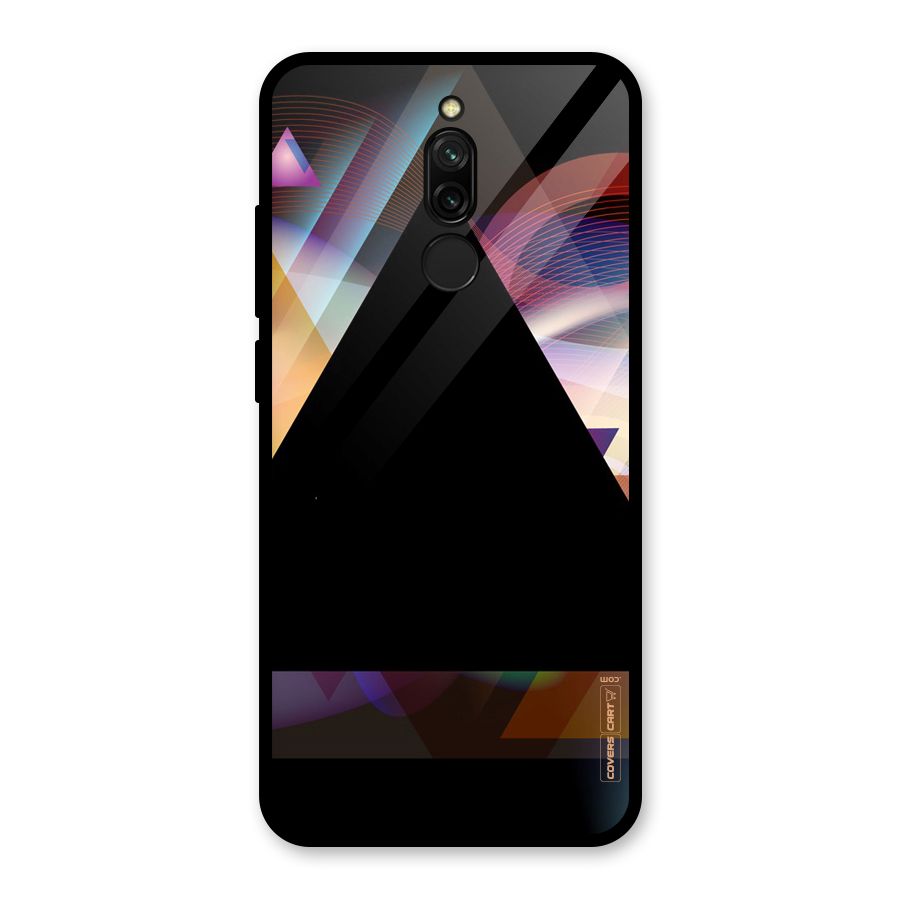 Triangle Black Abstract Glass Back Case for Redmi 8