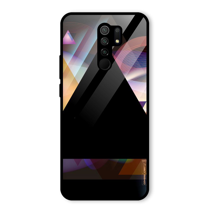 Triangle Black Abstract Glass Back Case for Redmi 9 Prime