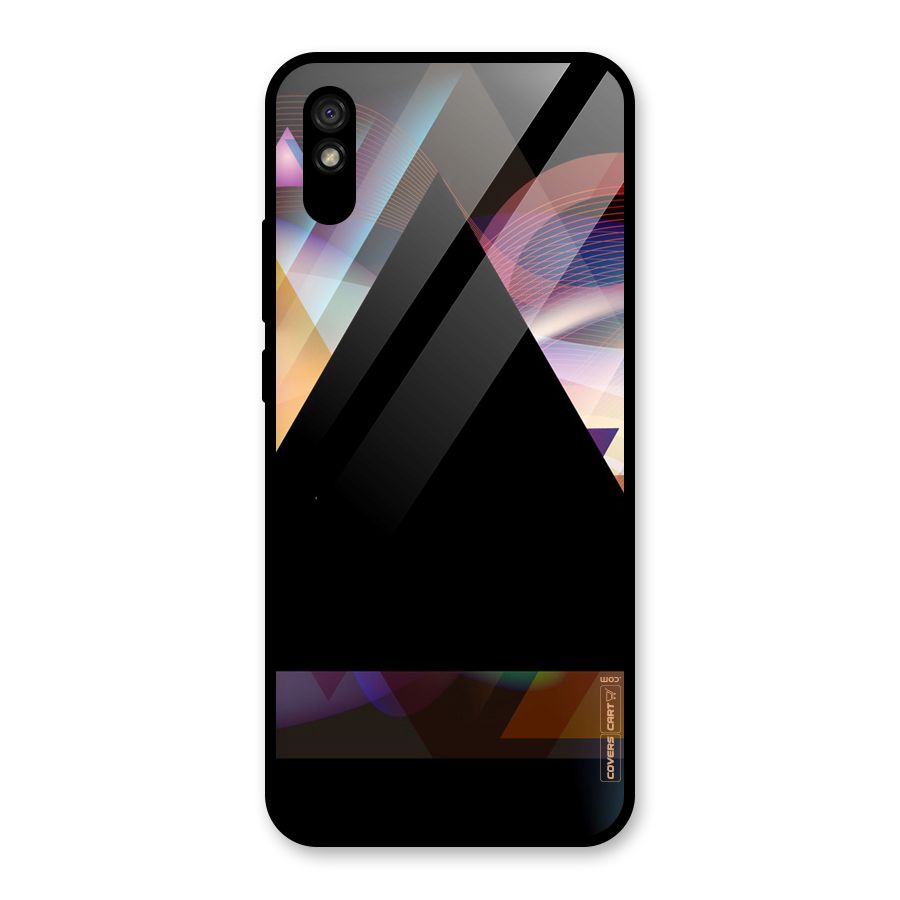 Triangle Black Abstract Glass Back Case for Redmi 9i