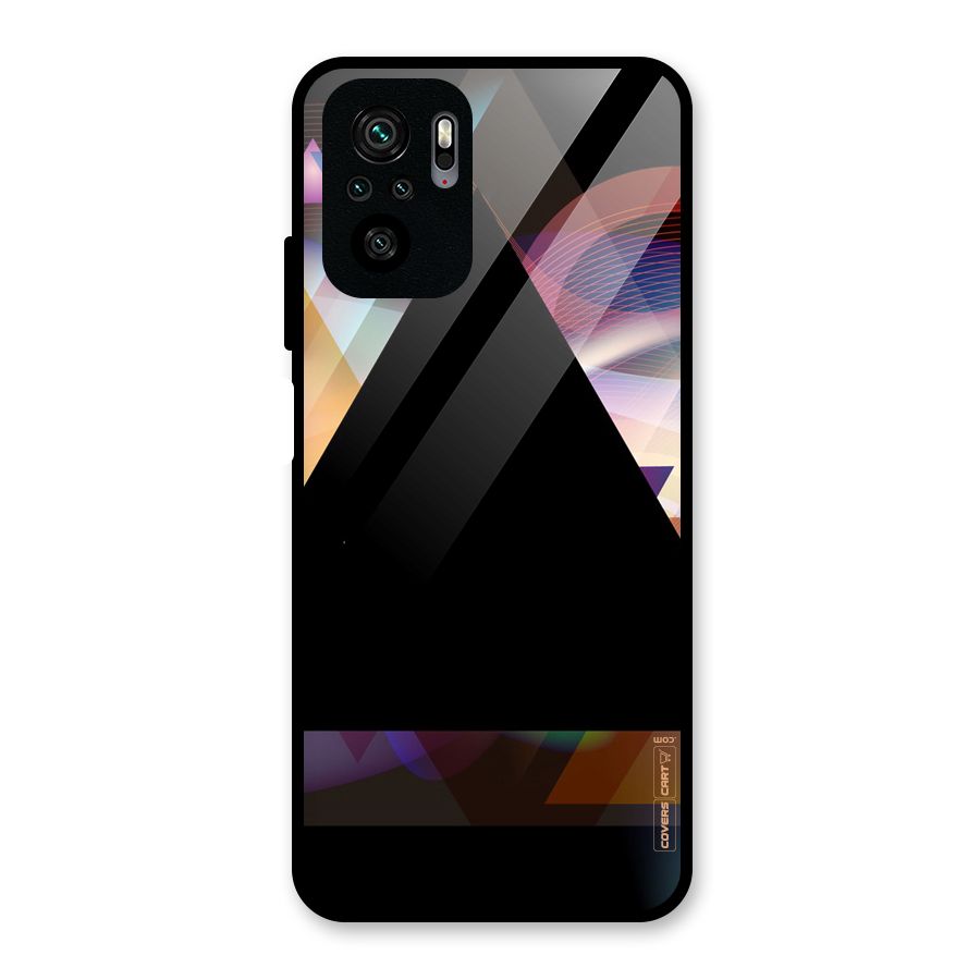 Triangle Black Abstract Glass Back Case for Redmi Note 10S