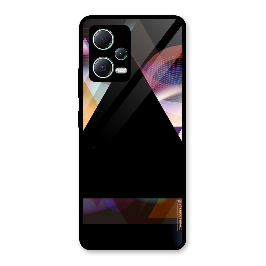 Triangle Black Abstract Glass Back Case for Redmi Note 12 5G
