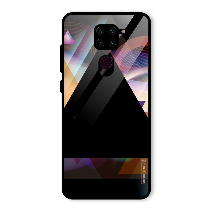 Triangle Black Abstract Glass Back Case for Redmi Note 9
