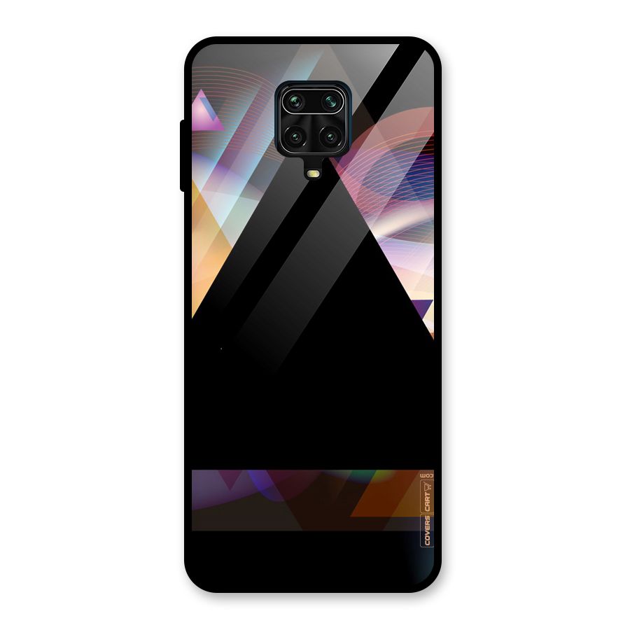 Triangle Black Abstract Glass Back Case for Redmi Note 9 Pro