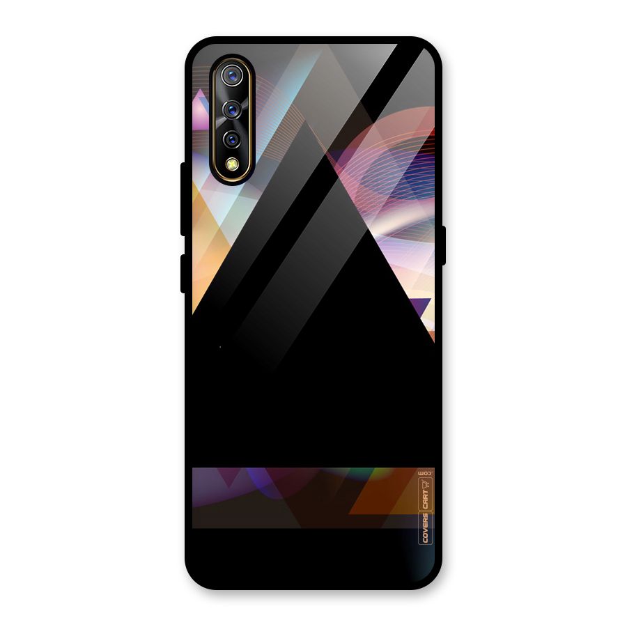 Triangle Black Abstract Glass Back Case for Vivo S1
