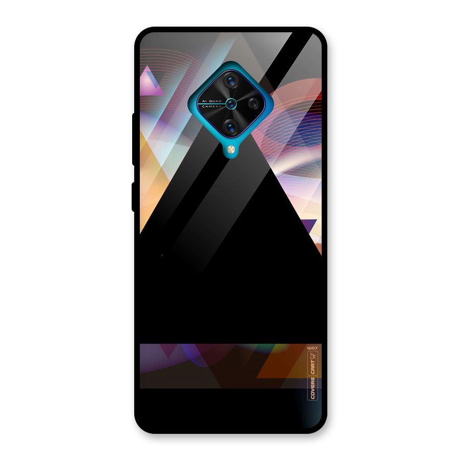 Triangle Black Abstract Glass Back Case for Vivo S1 Pro