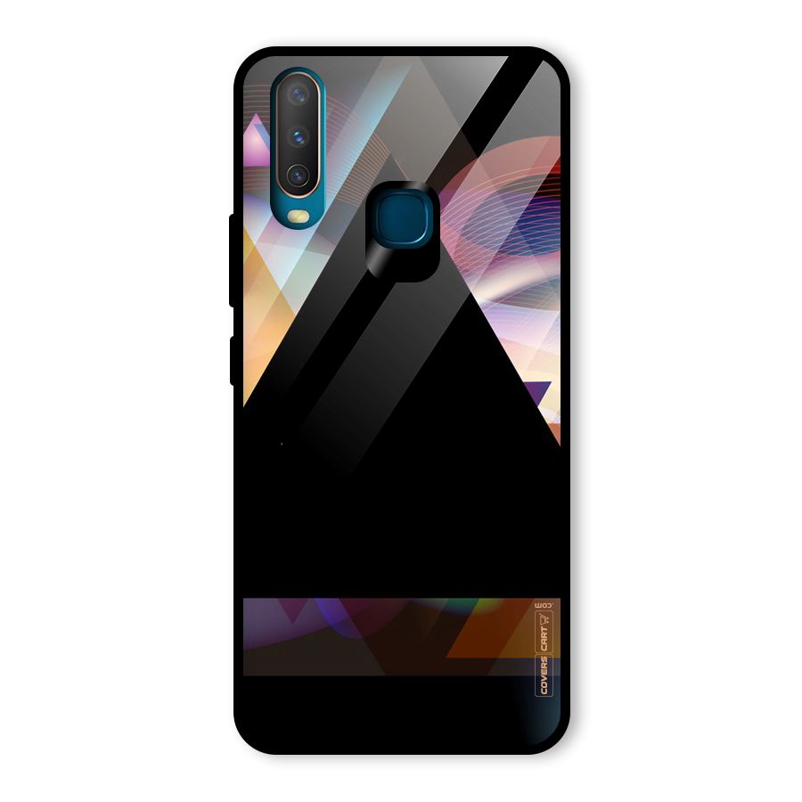 Triangle Black Abstract Glass Back Case for Vivo U10