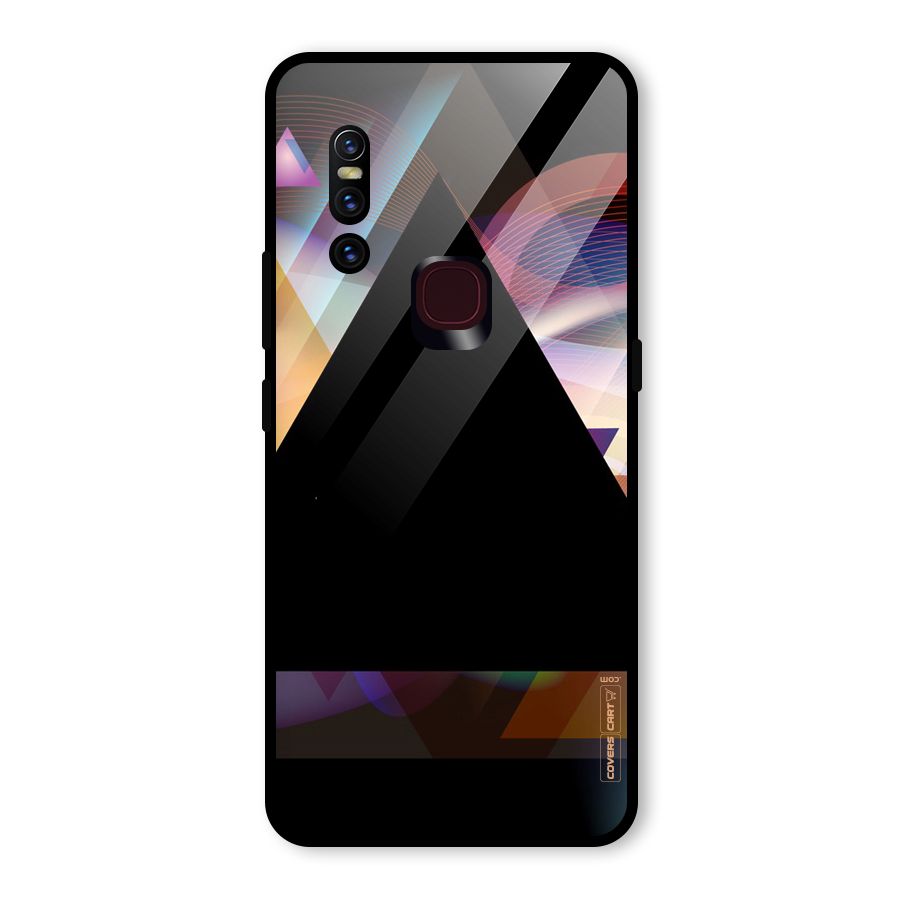 Triangle Black Abstract Glass Back Case for Vivo V15