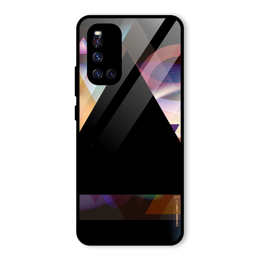 Triangle Black Abstract Glass Back Case for Vivo V19